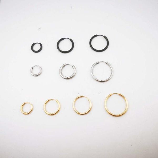 

hoop & huggie 18k gold stainless steel earrings wire women, Golden;silver