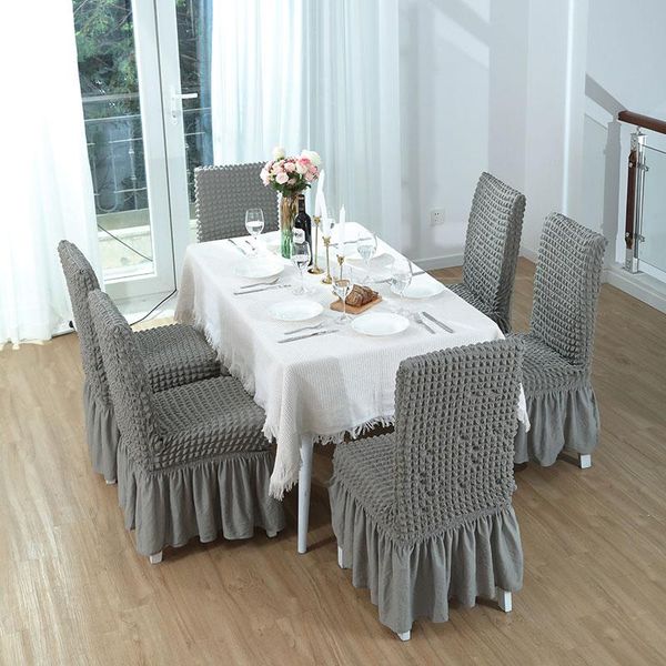 

chair covers 1pc/2pc/3pc/4pc set seersucker material non-slip anti-fouling decoration single banquet cover.