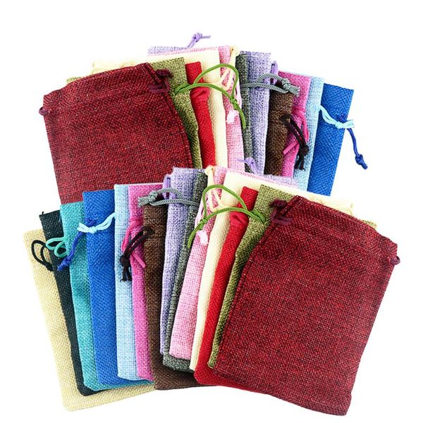 

gift wrap 25pcs chic drawstring pouches linen portable jewelry storage