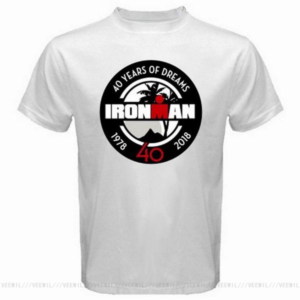 

ironman 40 years of dreams triathlon men's white tee t shirt size s m  xl 2xl 3xl t-shirt funny t-shirts, White;black