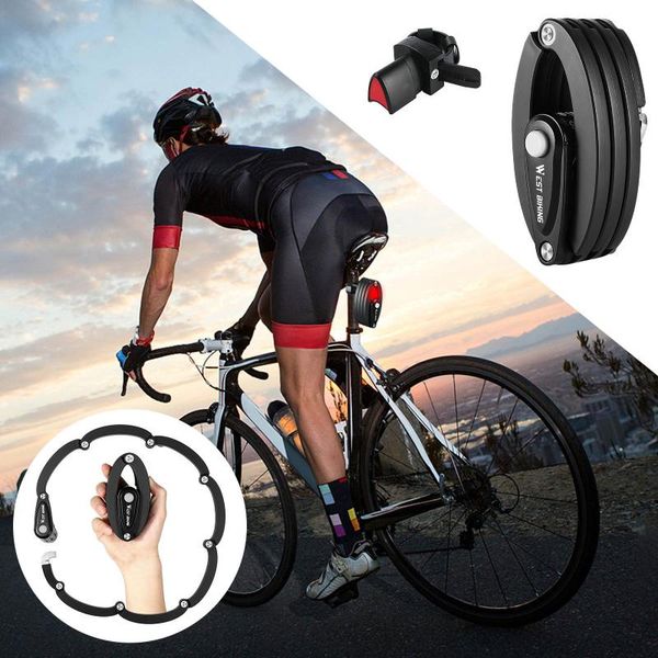 

bike locks foldable lock, bicycle folding lock collapsible metal chain cable safety for mountain road city 120 x 60 45mm