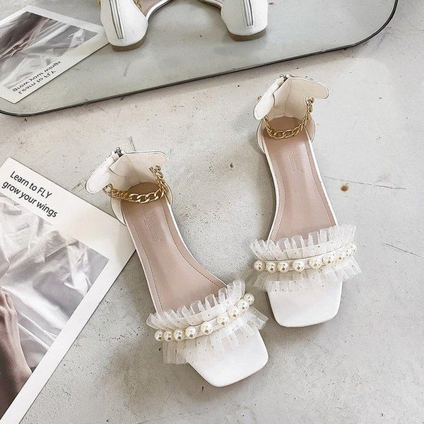 

sandals pearl women slipper fashion folds decorative casual flat toe flip flops set of thumbs design female summer beach shoe, Black