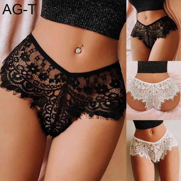

2021fashion women's panties transparent underwear women lace soft briefs lingerie plus size s/xl, Black;pink
