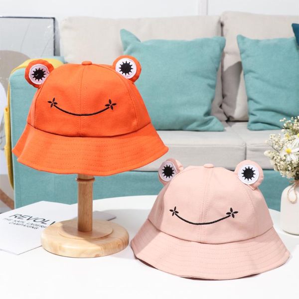 

wide brim hats fashion frog bucket hat fishing cap cartoon outdoor vacation women girls summer, Blue;gray