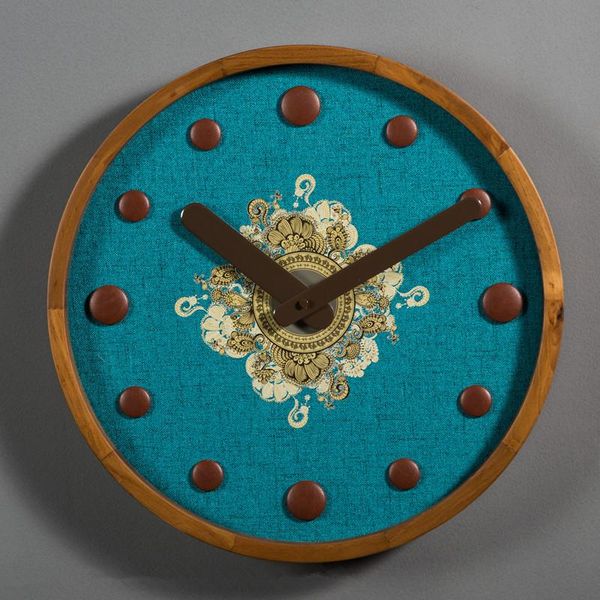 

retro vintage wood wall clock living room round silent modern watch kitchen nordic zegar na sciane home decor ef50wc clocks