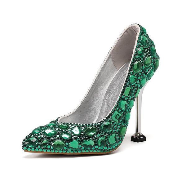 

dress shoes 2021 women's wedding high heels, color diamond fashion shoes, spring and autumn, Black
