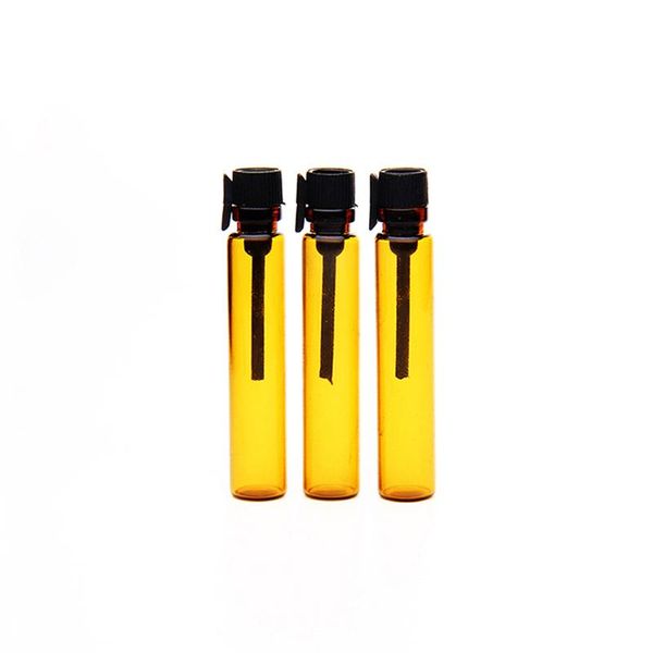 

storage bottles & jars 50pieces/lot 2ml portable refillable brown glass perfume bottle with black cap&white essential oils trial pack tube 0