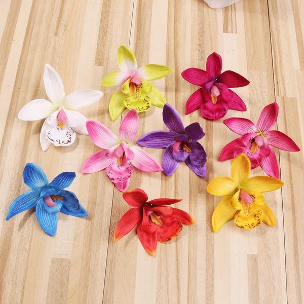 

artificial silk orchid flower handmade bouquet wreath decoration wedding christmas gift box scrapbooking process decorative flowers & w wrea