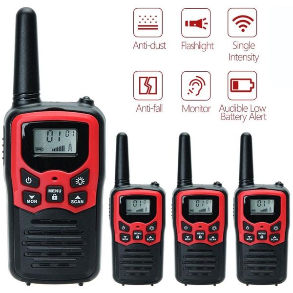 

2/4pcs abbree t5 walkie talkie mini portable two way radio high power ppmr 446/frs communicator for el restaurant