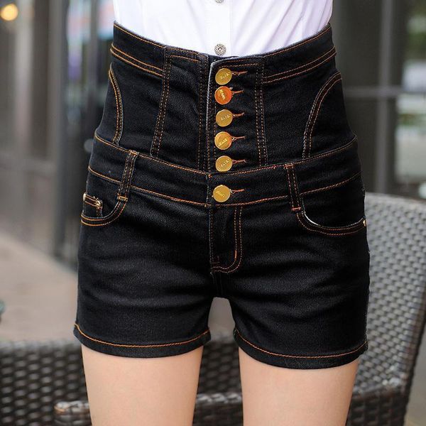 

fashion jeans womens slim high waist elastic skinny denim large size brands pants shorts women's, Blue