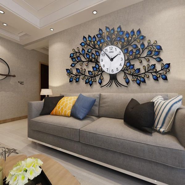 

luxury large wall clock living room home decorative art mechanism quartz watch nordic creative modern and simple clocks