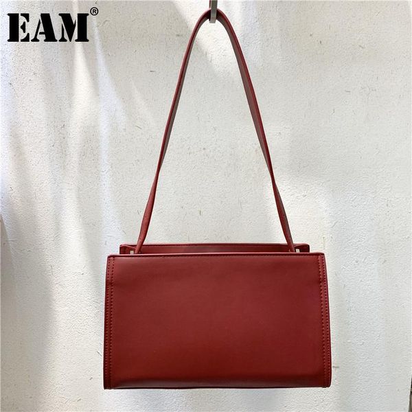 

[eam] women retro brief elegant pu leather flap personality all-match crossbody shoulder bag fashion tide 2021 18a2901 cross body