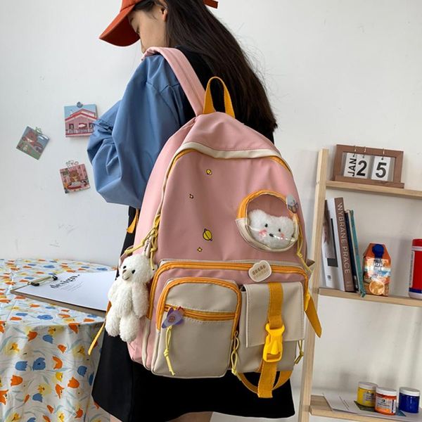 

kawaii nylon women backpack student waterproof school bag lady cute fashion bagpack girls bookbag for teenager mini