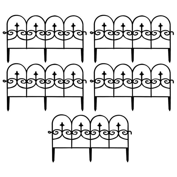 

decorative garden fence,60x33cm fencing panels animal barrier, fence border, black 5pcs fencing, trellis & gates