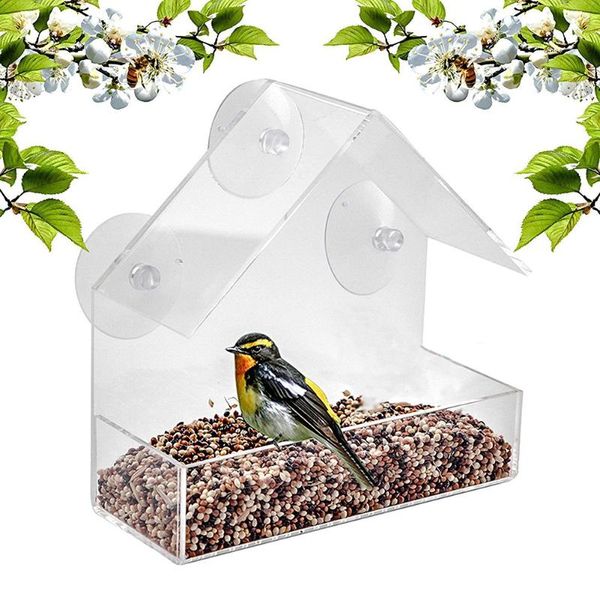 

bird cages window birds feeder weather proof house shape clear acrylic with 3 sucker for outdoors songbird h88f