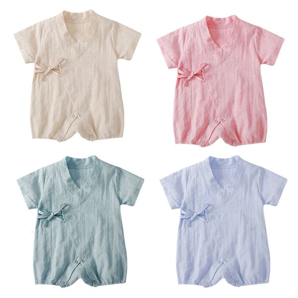 

summer mosquito cotton and hemp baby clothes, White