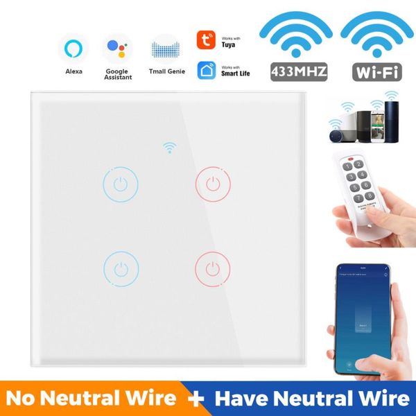 

smart home control 1/2/3/4 gang tuya wifi touch switch 110-250v life wall button light for alexa and google assistant