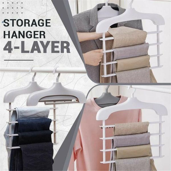 

hangers & racks multi-purpose non-slip pants hanger 4 knots holders trousers household save place storage cases home organizer