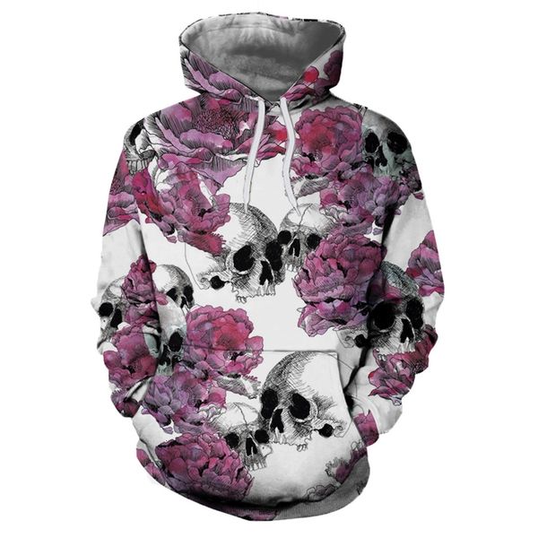 

selling skeleton print men's hoodie in spring and autumn, Black