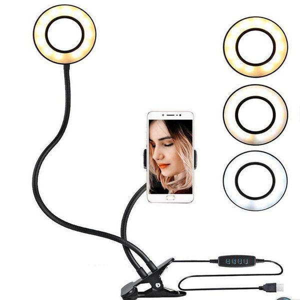 

cell phone mounts & holders 2 in 1 lazy holder 3 modes led fill light long arms deskbed stand adjustable aluminum alloy mount live video