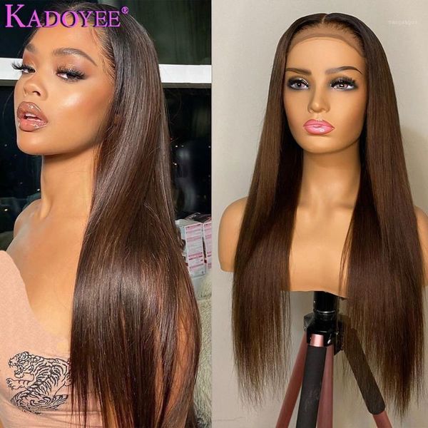 

ombre straight human hair wigs brown closure wig brazilian t part lace natural hairline with baby for women 180% remy1, Black;brown