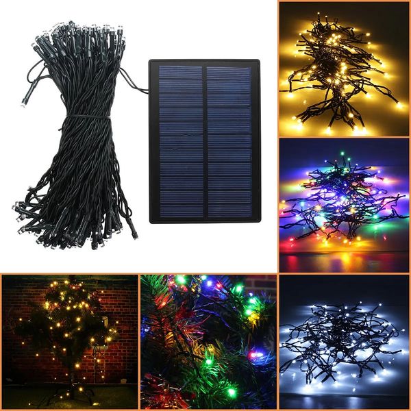 22 m, 200 LEDs, solarbetrieben, Lichterkette, Party, Weihnachtsbaumschmuck, Lichter, Garten, Außenbereich, Fernbedienung – warmweiß