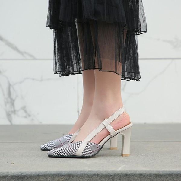 

plus size  11 12 13 14 15 high heels sandals women shoes woman summer ladies tip-toed back tripping with thick, Black