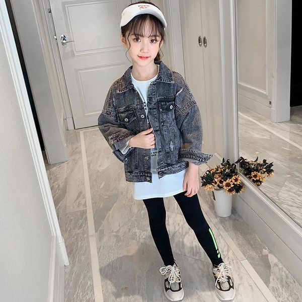 

jackets girls baby's kids coat jacket outwear black jean winter autumn thicken warm overcoat outdoor sport birthday children's clo, Blue;gray