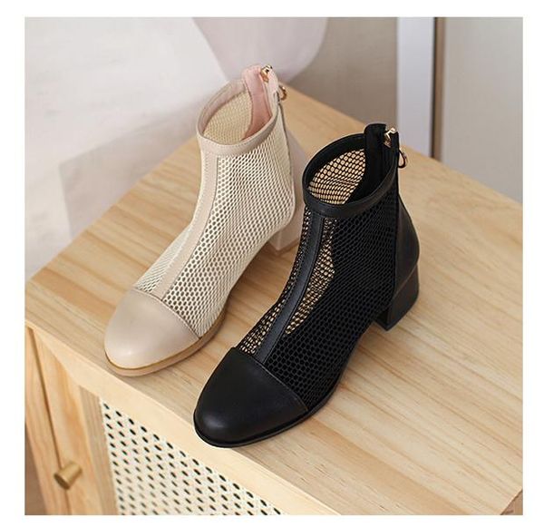 

sandals women 2021 mesh high heels dress shoes for plus size 31-43, Black