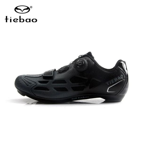 

tiebao men cycling shoes road bike sapatilha ciclismo racing spd self-locking sneakers breathable triathlon bicycle footwear, Black