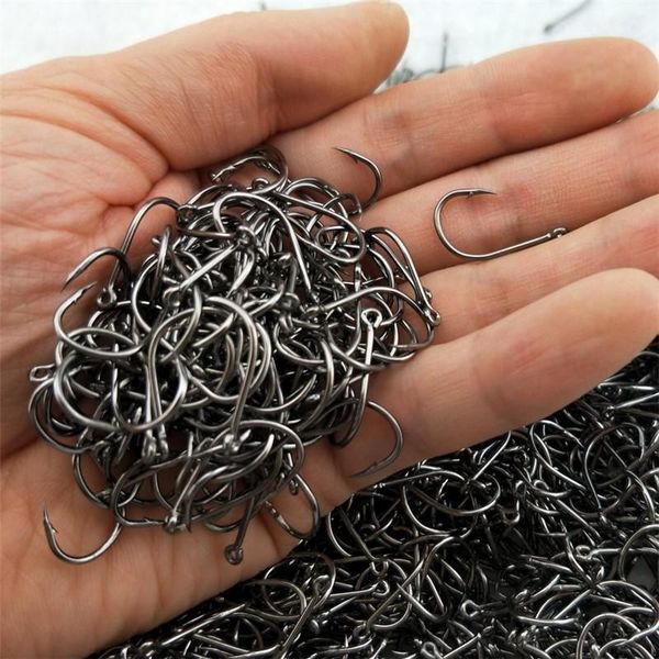 

100pcs/set fishing hook sharp carbon steel barbed bait holder hooks