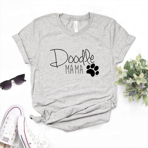 

doodle mom paw print mens t shirts and women cotton casual funny lady yong girl tee a 1311, White;black