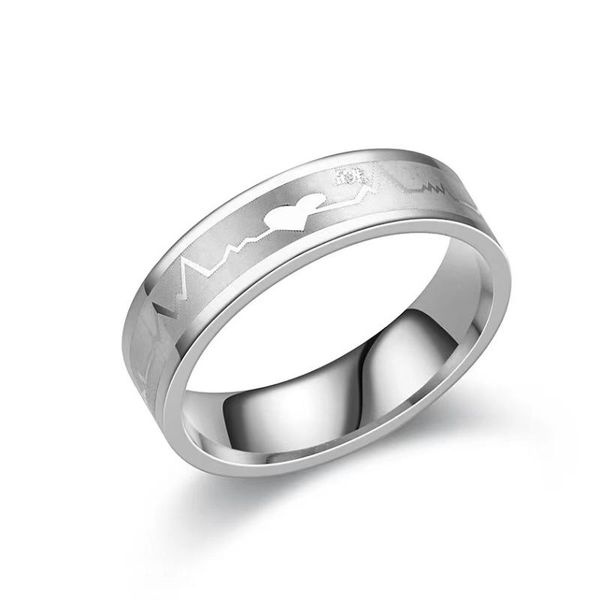 

couple men's women's ring simple jewelry stainless steel wedding bands valentine's day commemorative gift rings, Slivery;golden