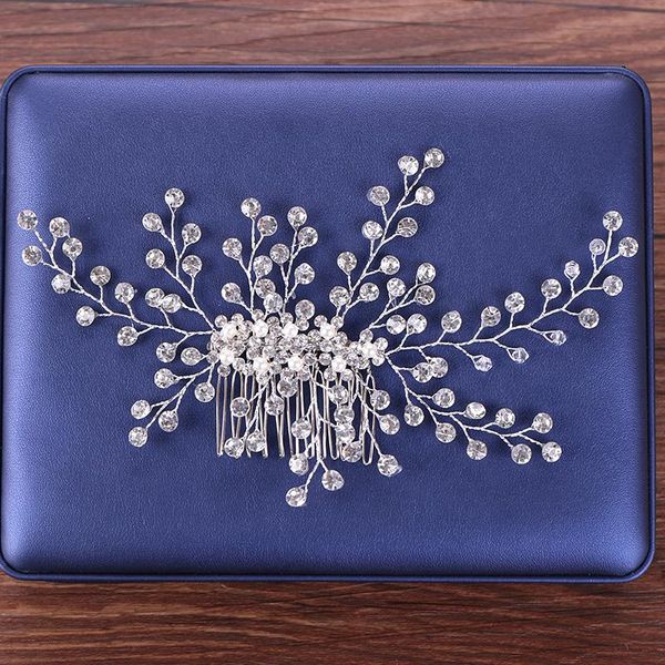 

hair clips & barrettes full rhinestone bridal comb accessories wedding for women handmade bride headpieces, Golden;silver