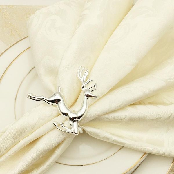 

napkin rings christmas deer ring 12pcs / circle silver buckle el wedding table decoration