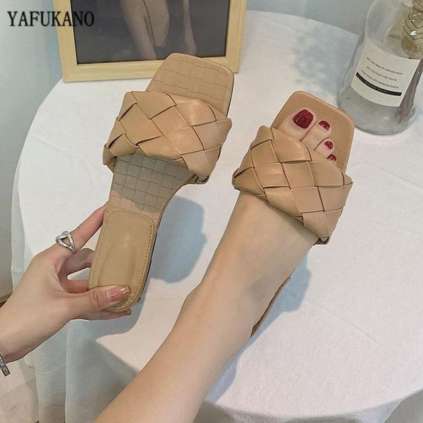 

slippers plus size 35-42 women square toe flats slides summer beach shoes casual comfortable flip flops ladies slide, Black