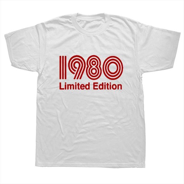 

summer funny 1980 limited edition mens red text short sleeve cotton hip hop streetwear tee camiseta, White;black