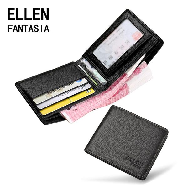 

wallets ellen fantasia men fashion male purse holder solid color short coin bag casual clutch, Red;black
