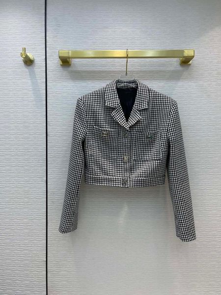 

women's jackets 2021 autumn houndstonch short good quality lapel long sleeve suit jacket 3d cut slim lady, Black;brown
