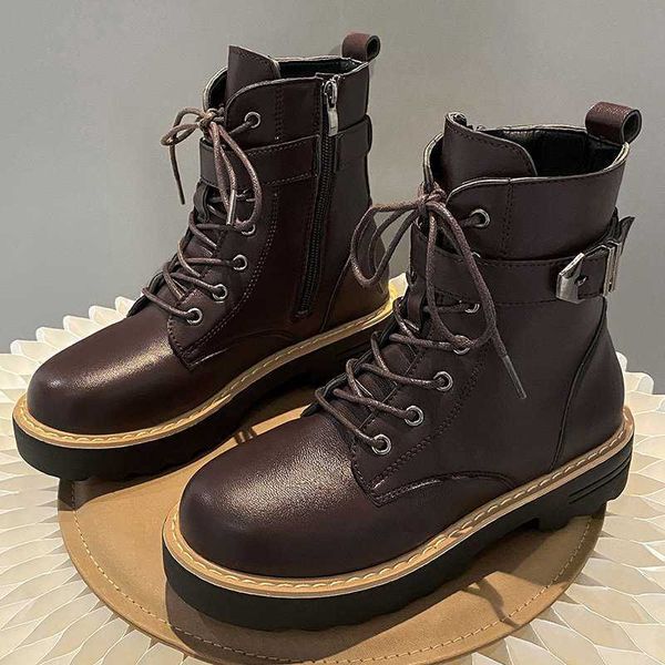 

dress shoes women's leather boots platform designer shoes woman ankle martin women's fashionable thick winter uq5z, Black