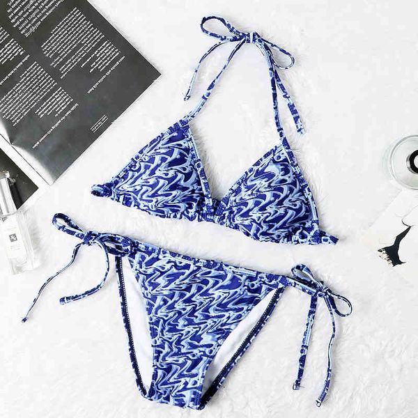 

English letter Summer Time Bathing suits Swimwear High Quality Fashion Sexy Triangle women's Swimsuit Bikini Set Multicolor D Pattern B, White;black