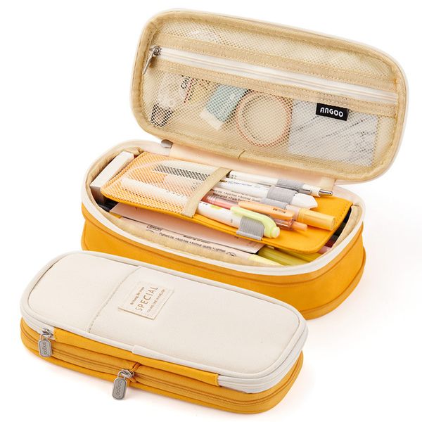 A correspondência de cor de lápis de estilo japonês e coreano pode ser transformada em uma caixa de papelaria de maiúsculas de grande capacidade