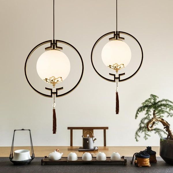 

pendant lamps chinese style chandelier modern minimalist single head lamp creative tea room stairwell small