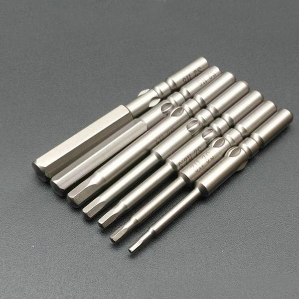 

7pcs 60mm hex bit s2 alloy steel magnetic hexagon screwdriver bits set for dc powered electric screwdrive 801 802 shank hand tools