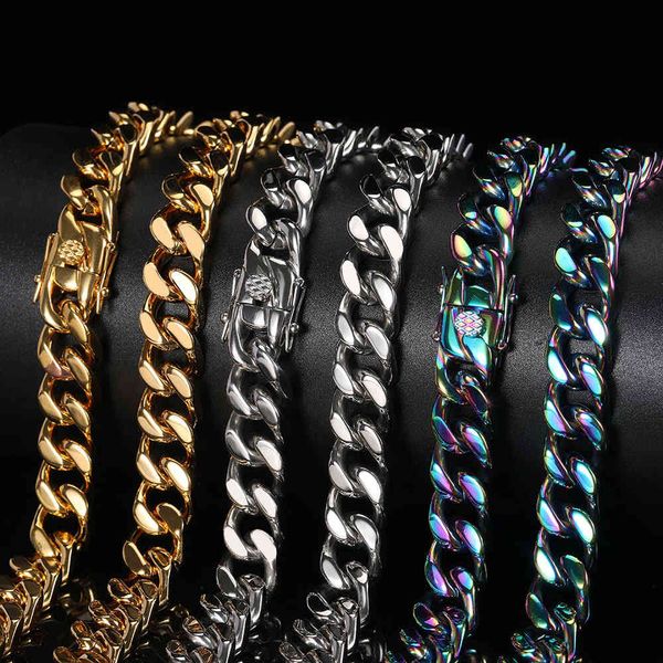 

factory wholesale hip hop stainless cuba necklace titanium steel tide brand jewelry faucet buckle four side grinding chain cut necklace popu