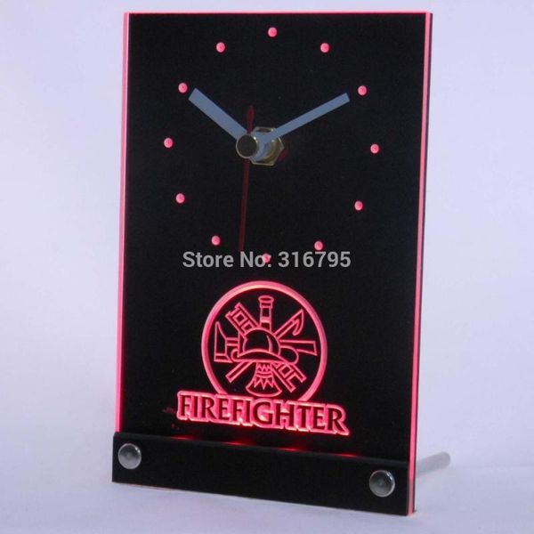

wall clocks tnc0138 firefighter fireman 3d led table desk clock
