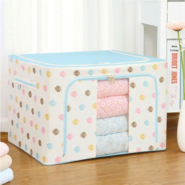 

oxford cloth steel frame storage box for clothes bed sheets blanket pillow shoe holder container organizer jw bags