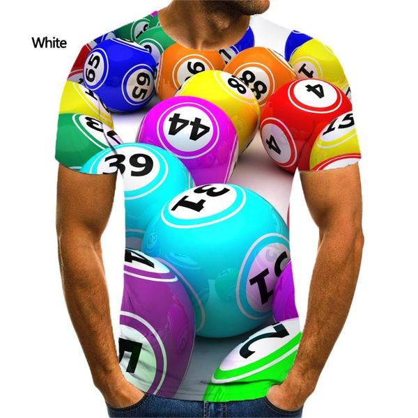 

men's t-shirts fashion billiards 3d-printed t-shirt short-sleeved casual o collar shirt top, White;black