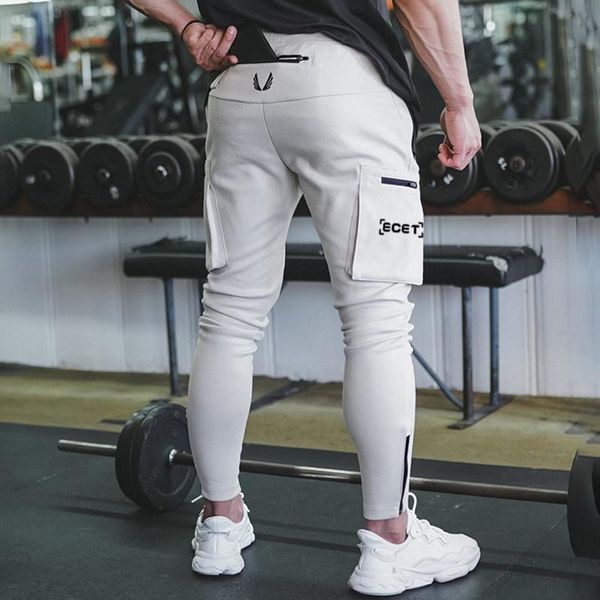 

men's pants all cotton high fashion hip hop pocket printed brand casual work wear jogging fitness, Black