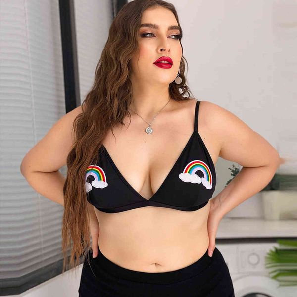 

lingerie plus beaut2021 large lace rainbow perspective shaping 17663, Black;white